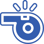 Whistleblowing blue icon
